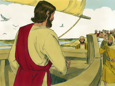 Jesus had visited the other side of Lake Galilee and a large crowd waited in Capernaum for Him to return. – Slide 2