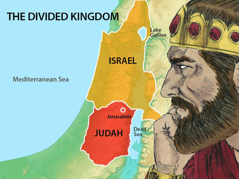 When King Asa died, his son Jehoshaphat became king of the southern Kingdom of Judah. He was 35 years old. King Ahab was ruler of the northern kingdom. – Slide 1