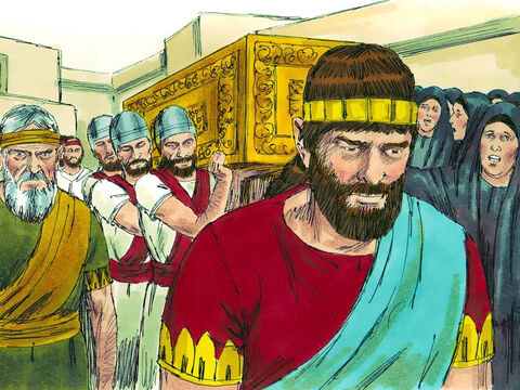 Pharaoh Necho II intervened to put Eliakim on the throne in his place and changed his name to Jehoiakim. He would act as a puppet king to do what the Egyptians wanted and the people of Judah would pay the Egyptians tribute money. – Slide 7