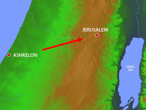King Nebuchadnezzar defeated the Philistine city of Ashkelon and then headed towards Jerusalem. – Slide 17