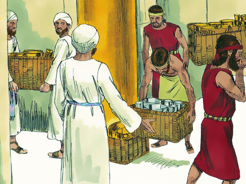 He paid the Babylonians tribute from the treasury and gave them valuable artifacts from the temple. Some of the royal family and nobility were handed over to the Babylonians as hostages. – Slide 19
