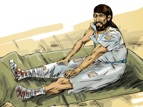 On the Sabbath day of rest Jesus went to the pool and saw a man who had been an invalid for 38 years. ‘Do you want to get well?’ Jesus asked. – Slide 3
