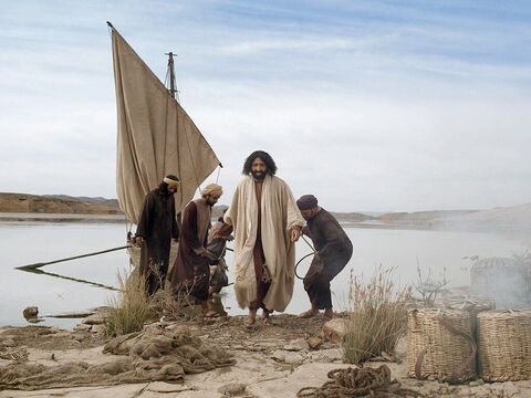 Having moored their boats they left everything and followed Jesus. – Slide 13