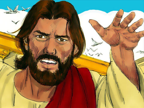 Jesus drove out all who were buying or selling and stopped anyone carrying goods through the Temple courts. – Slide 4