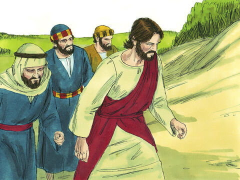 The feast of Passover was approaching. Jesus led the disciples on the long uphill route towards Jerusalem. – Slide 1