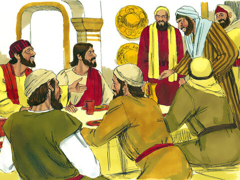Later, Matthew held a banquet in his home with Jesus as the guest of honor. Many of Levi’s fellow tax collectors and other guests also ate with them.  – Slide 4
