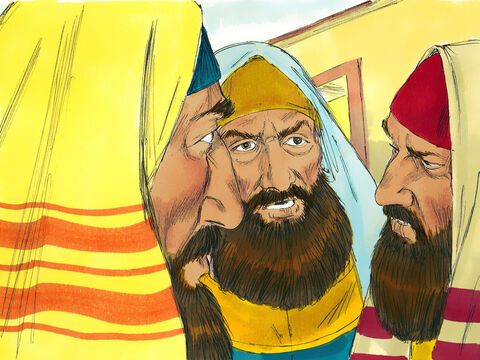 The Pharisees and the teachers of religious law came to see what was happening at the banquet. – Slide 5