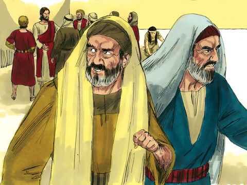 Then one by one the Jewish leaders and Pharisees started to leave. The oldest ones left first. – Slide 7