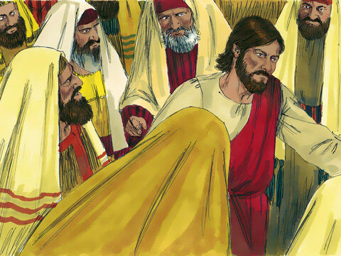 But Jesus turned and walked through the angry mob and went on His way. – Slide 11