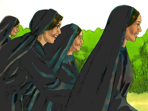  So the women hurried away from the tomb, afraid yet filled with joy, and ran to tell His disciples. – Slide 7