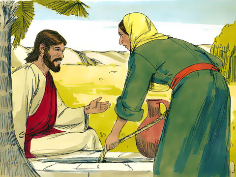 Jesus asked her for a drink of water. ‘You are a Jew, and I am a Samaritan,’ she protested. ‘How can you ask me for a drink?’ She knew Jews refused to use the same cups and bowls that Samaritans used. – Slide 4