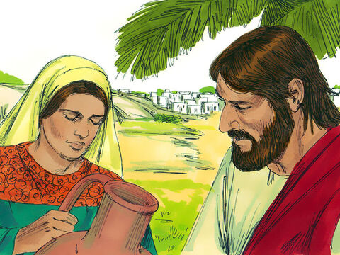 ‘You are right,’ Jesus told her. ‘You have been married to five men, and the man you live with now is not really your husband.’ The woman was shocked Jesus knew so much about her and exclaimed, ‘You are a prophet.’ – Slide 8