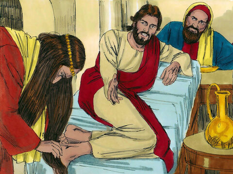 ‘I suppose it was the one who had owed him the most,’ Simon answered.‘Correct,’ Jesus agreed. – Slide 9