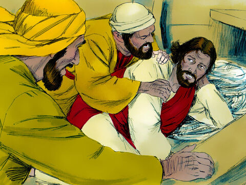 Jesus was still fast asleep on a cushion in the rear of the boat. The disciples shook him awake. ‘Teacher, don’t you care if we drown!’ Jesus replied, ‘You of little faith, why are you so afraid.’ – Slide 7