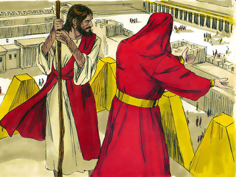 Then the devil took Him to Jerusalem and set Him on the highest point of the temple.  ‘If you are the Son of God,’ he said, ‘throw yourself down. For it is written: – Slide 4