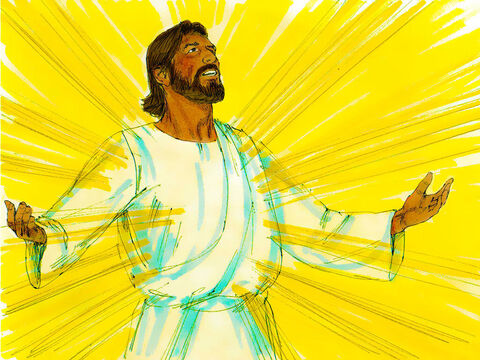 As Jesus prayed, the appearance of His face changed, and His clothes became as bright as a flash of lightning.  – Slide 4
