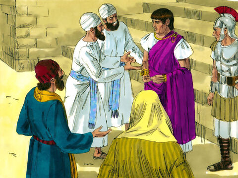 Early in the morning the chief priests and elders bound Jesus and took Him to Pilate the Roman Governor. – Slide 1