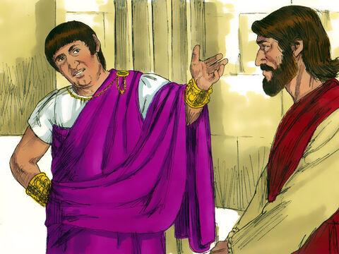 ‘Don’t you hear the accusations they are bringing against you?’ Pilate asked Jesus. Then he announced to the Chief Priests and crowd, ‘I find no basis for a charge against this man.’ – Slide 4