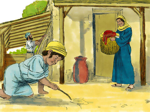 Jesus grew up in the town of Nazareth with His mother Mary and Joseph. – Slide 1