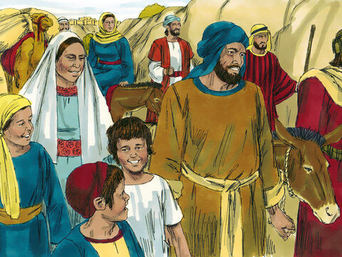At the end of the festival Mary and Joseph joined others from Galilee making the trip home. They thought Jesus was with their relatives and friends in the crowd on the return journey. – Slide 3