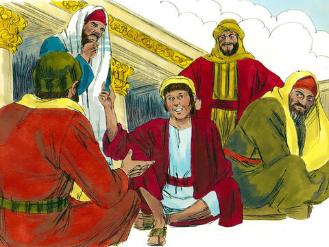 Having searched and searched they went into the Temple and suddenly they saw Him. Jesus was sitting with the teachers of God’s law. – Slide 6