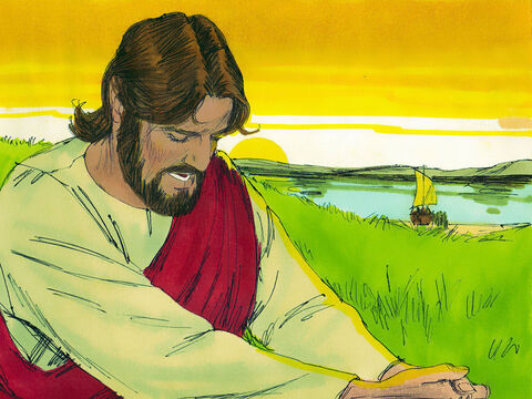 After dismissing the crowds, Jesus climbed up the side of a mountain to pray. – Slide 2