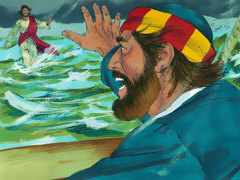 ‘Lord, if it is you,’ Peter asked. ‘Tell me to walk on the water to you.’ ‘Come,’ Jesus answered. – Slide 7
