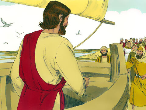 As they got off the boat people recognised Jesus and started bringing those who were sick to him. All those who touched the edge of his clothes were healed. – Slide 12