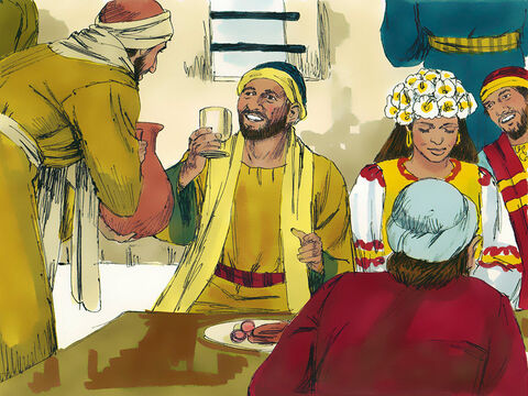 They took a small jar of the water to the master of the banquet. He had no idea what had been going on. – Slide 7