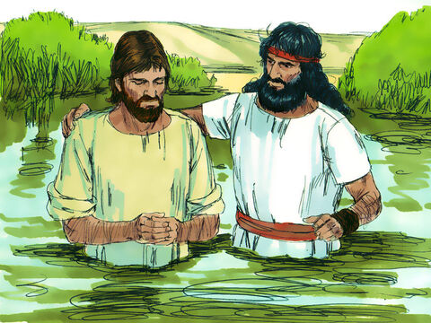 But Jesus insisted, ‘Please do it, for I must do all that is right.’ So John baptised Jesus. – Slide 8