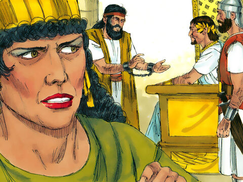 Herodias was furious with John, and Herod Antipas gave orders for him to be arrested and imprisoned in his fortress near the Dead Sea. Herod would sometimes summon John from his cell and question him about his beliefs but was puzzled by his answers. He realised however, that John was a holy man of God and was fearful of putting him to death. – Slide 4