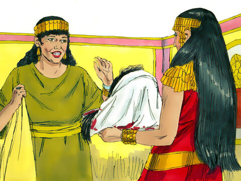 The executioner brought John’s head on a platter to show the guests at the banquet. Herod presented it to Salome who gave it to her mother. – Slide 11