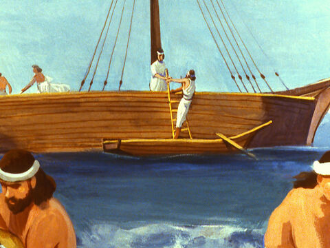 He boarded a boat heading for Tarshish in Spain as far away as he could get from Nineveh. – Slide 11
