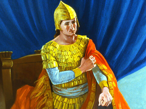 The King was so sorry for his wickedness he took off his rich royal garments. – Slide 32
