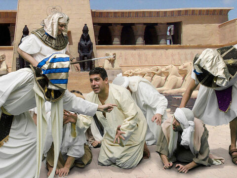 When Joseph regained his composure, he chose Simeon and had him tied up right before their eyes. – Slide 19