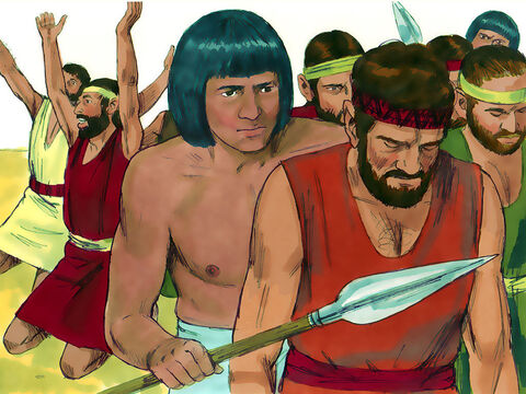 When Joseph regained his composure, he chose Simeon and had him tied up right before their eyes and taken to prison. – Slide 9