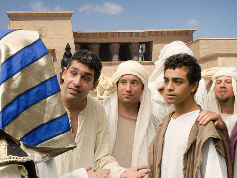 When they finally arrived in Egypt Joseph saw that his younger brother Benjamin was with them. – Slide 7