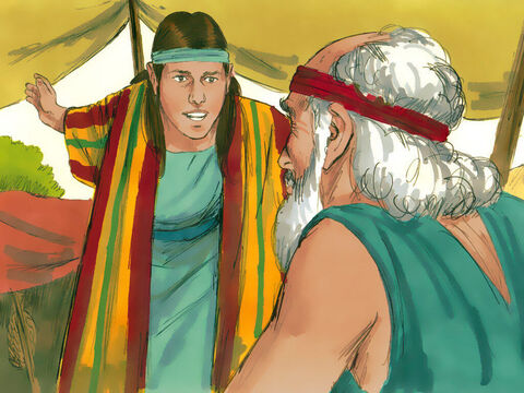 This upset Joseph’s older half-brothers. Matters became worse when Joseph was tending his father’s flock with them then went running to Jacob to complain about their work. When his brothers saw that their father loved him more than any of them, they hated him and could not speak a kind word to him. – Slide 2