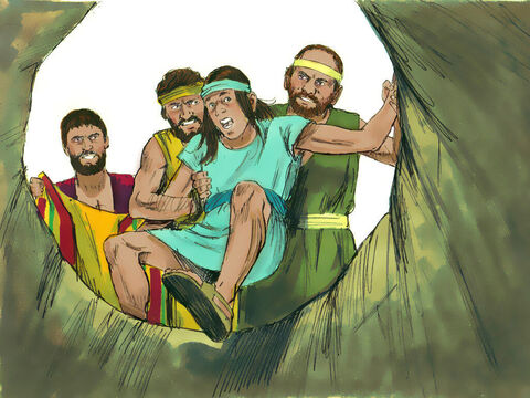 So when Joseph arrived his brothers stripped him of his ornate robe and threw him into an empty cistern. – Slide 11
