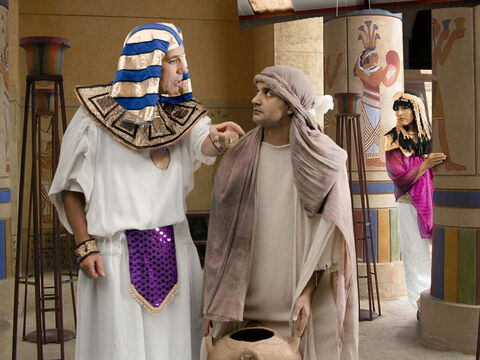 After being bought as a slave by Potiphar, Joseph worked hard for his master. Potiphar was an official of Pharaoh and captain of the guards. – Slide 1