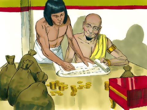 Potiphar was impressed and put Joseph in charge of his whole household and all he owned. – Slide 3