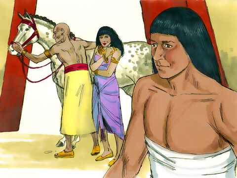 Now Joseph was well-built and handsome. After a while, Potiphar’s wife started admiring his looks and physique. She found it hard to control her feelings for him. – Slide 5