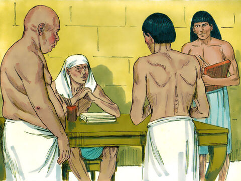 While Joseph was in prison, the Lord was with him. The prison warder was impressed and put Joseph in charge of the other prisoners and the daily routine of the prison. One day two new prisoners arrived, Pharaoh’s baker and cupbearer, who had each done something to anger Pharaoh. – Slide 1