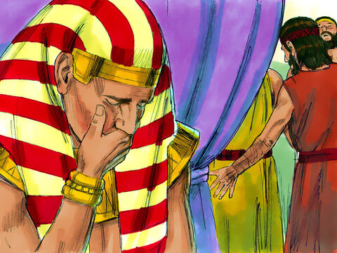 Then he broke down and wept. He wept so loudly the Egyptians could hear him, and reported it to Pharaoh. – Slide 13