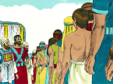 The next morning Joshua ordered the Israelites to present themselves before the Lord tribe by tribe. The tribe of Judah was singled out. Then the clans of Judah came forward, and the clan of Zerah was singled out. Then the families of Zerah came forward, and the family of Zimri was singled out. – Slide 10