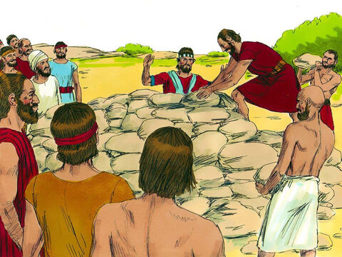 They piled a great heap of stones over Achan. The place has been called the Valley of Trouble ever since. After this the Lord was no longer angry with the Israelites. – Slide 15
