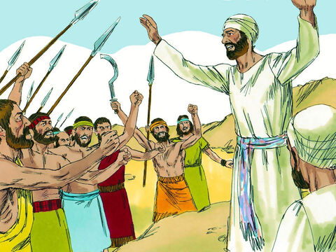 When the tribes on the west of the river saw the altar they were angry and feared the troops from the tribes to the east had set up a rival place of worship. Such was their fury they were ready to go to war against their fellow Jews. – Slide 13