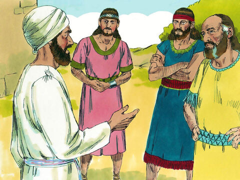 Before attacking, they send a delegation to the eastern tribes. It included Phinehas, the son of Eleazar the High priest and a representative of each of the tribes. ‘Why have you built an altar of rebellion against the Lord God,’ they asked. ‘The one true altar of the Lord is at Shiloh where the Lord lives among us all.’ – Slide 14