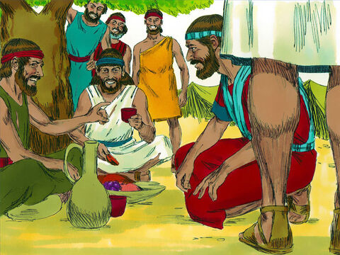 Joshua and the Israelites examined their food but did not ask God what to do. Joshua then made a peace treaty with them and guaranteed their safety. The leaders of the Israelites ratified their agreement with a binding oath. – Slide 8