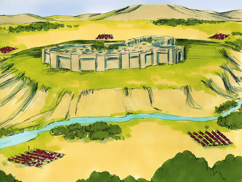 The Israelites were now ready to face their first challenge. Ahead of them was the heavily defended, walled city of Jericho. – Slide 9